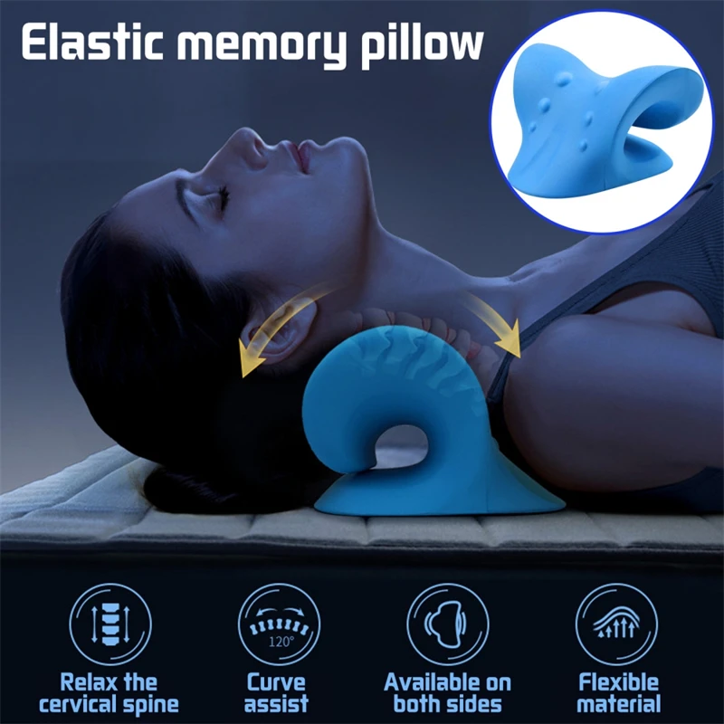 Custom Neck Cervical Neck  Shoulder Massager Support Traction Chiropractic Pillow Neck Stretcher for Pain Relief