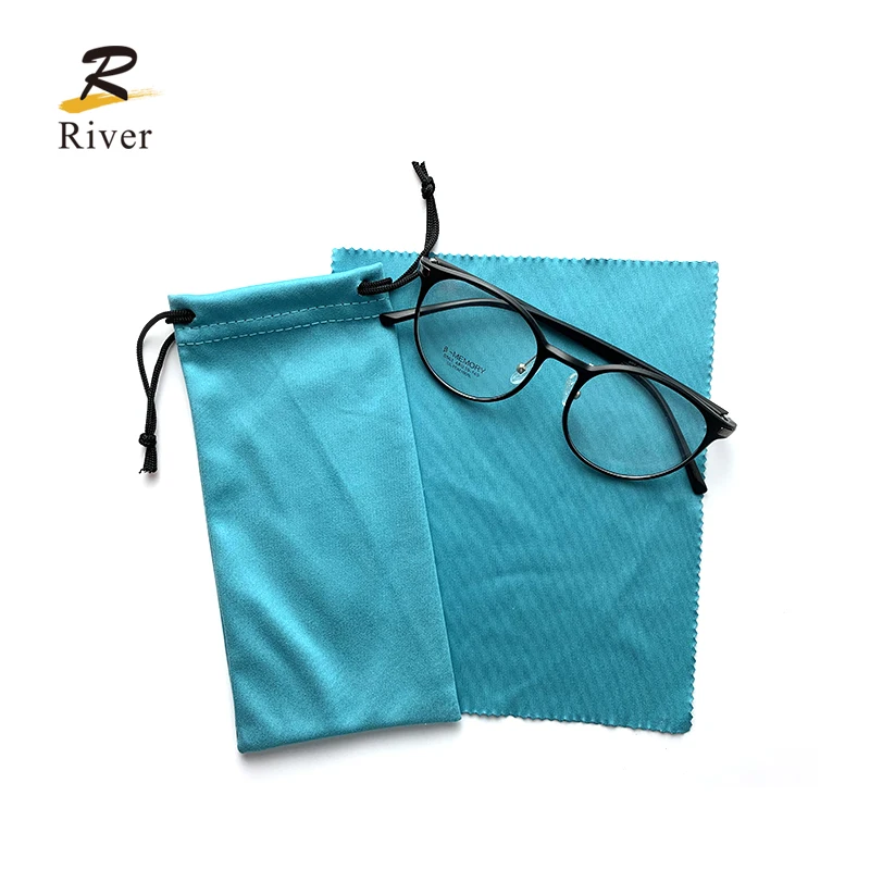 Factory Custom Logo glass pouches microfiber pouch drawstring bags fashion Portable glasses bag