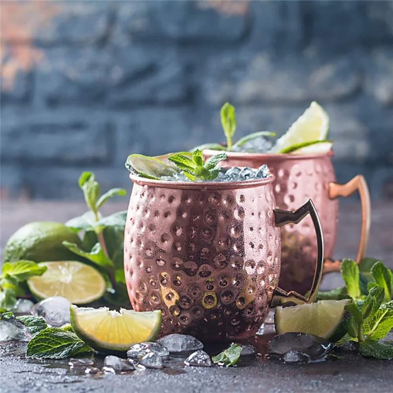 530ml таможня металлический молоток точки cocktai для кофе чая стакан пива медь Московский мул кружка из нержавеющей стали