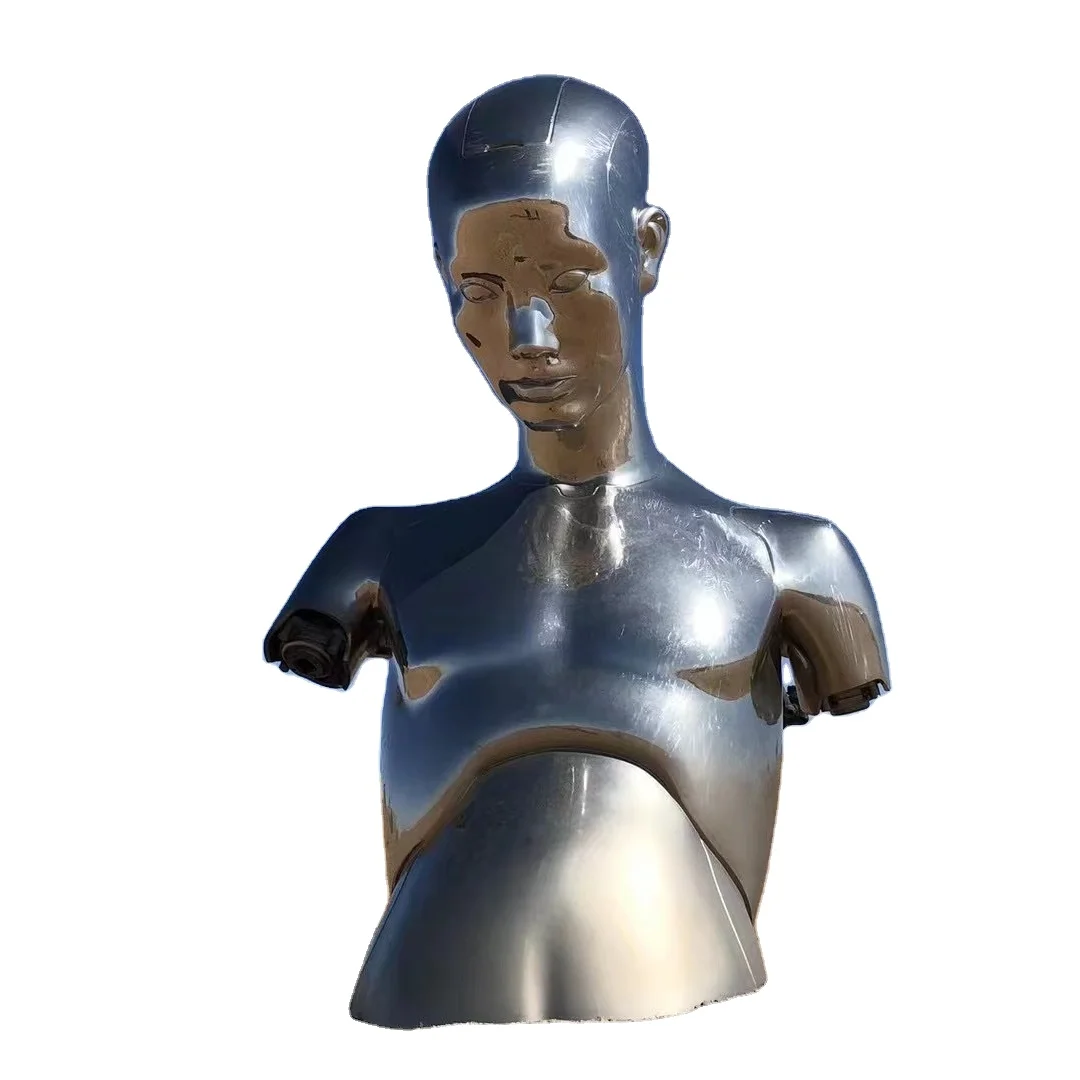 Custom Metal Large Stainless Steel SS Abstract Disappear Figure Modern Statue Sculptures For Outdoor