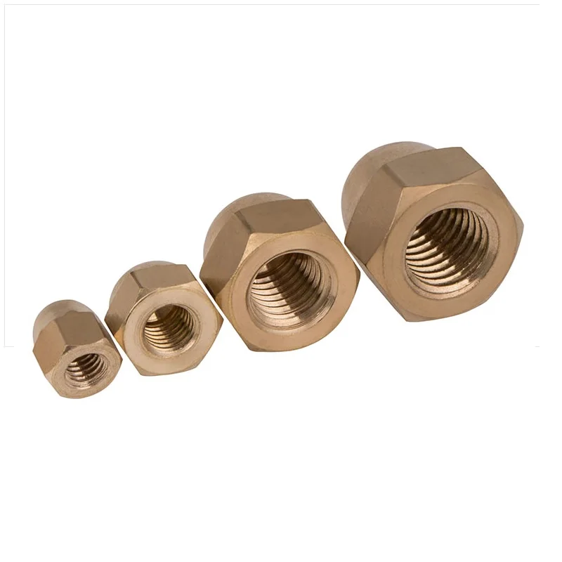 Надежное качество простая медная латунная бронзовая гайка с куполообразным шестигранным колпачком для каменного болта DIN1587