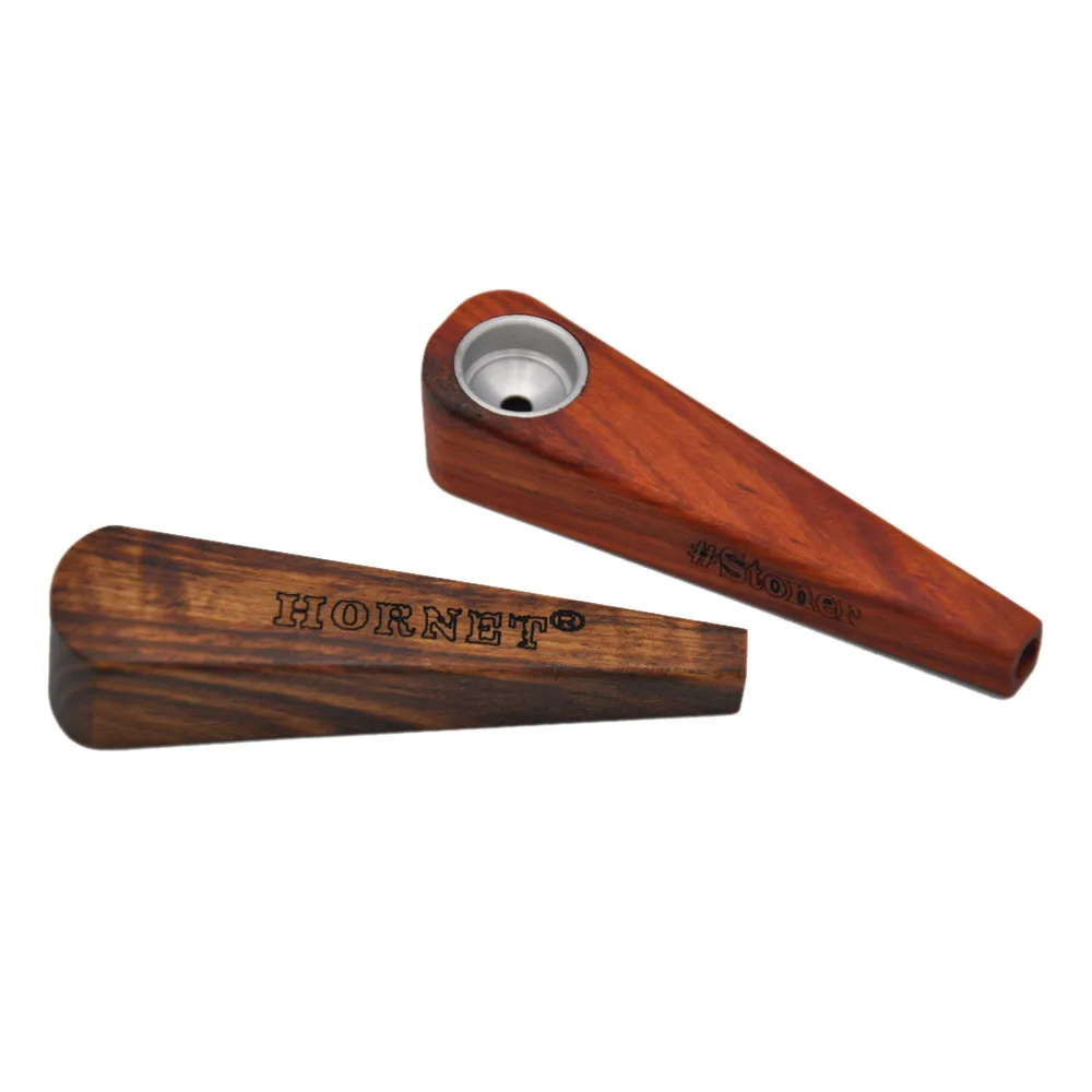 Bamboo Color Wood Smoking Pipes Portable Smoking Pipe Herb Tobacco Pipes Grinder