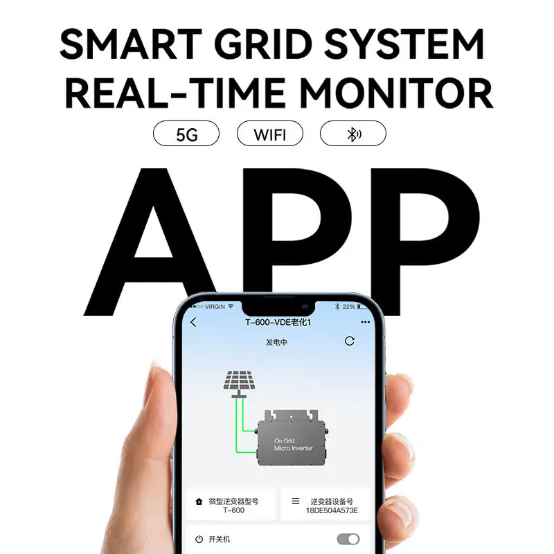 Solar micro inverter 600w 700W 800W power generation system pure sine wave intelligent photovoltaic grid-connected micro inverte