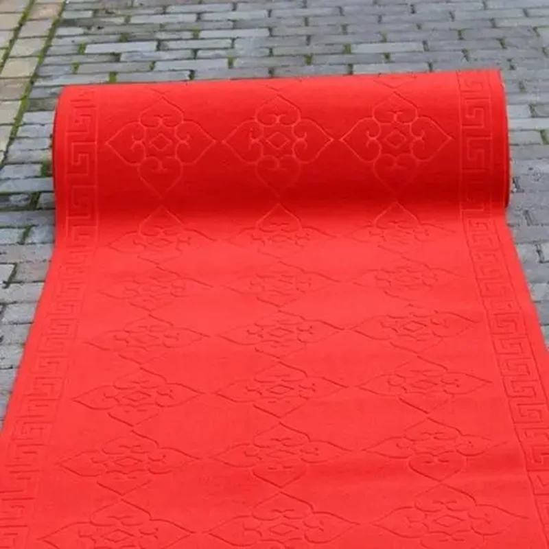 Custom Size Large Indoor Outdoor Commercial Rug Nylon Rubber Backed Plain Red Floor Carpet Mat