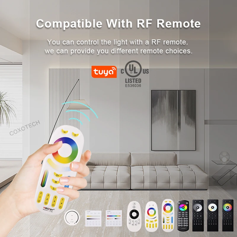 COXO UL smart led dimmer blue tooth light strip with remote control rgb zigbee dimmer switch UL led controllers