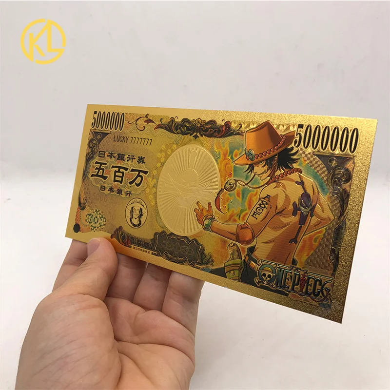 27 type Japanese Classic Anime One Piece Yen Gold Banknote Cartoon Money Collectible Gifts for Souvenir Home Decor Gift for Kids