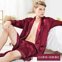 NANTEX Wholesale Men Loungewear Robes sleep set men luxury custom logo Satin And Silk bathrobe