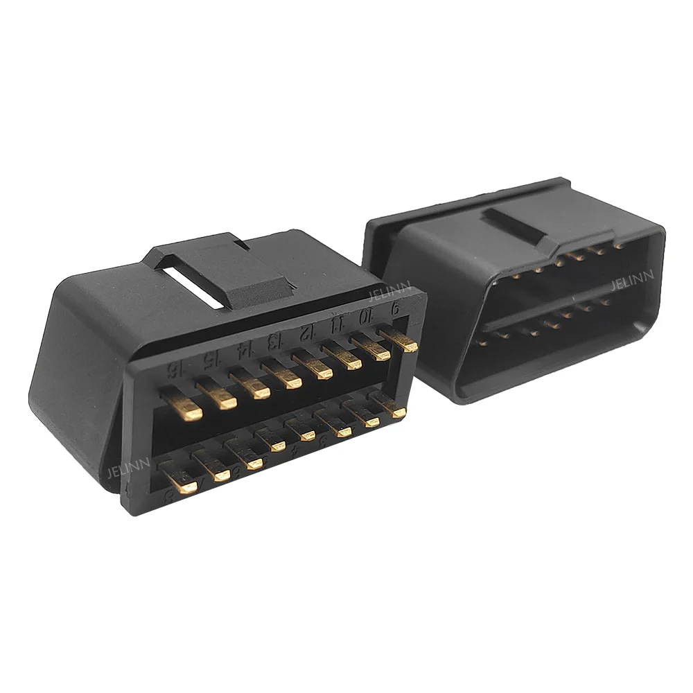 Автомобильный 16-контактный разъем OBD 2 OBDII с прямыми штифтами