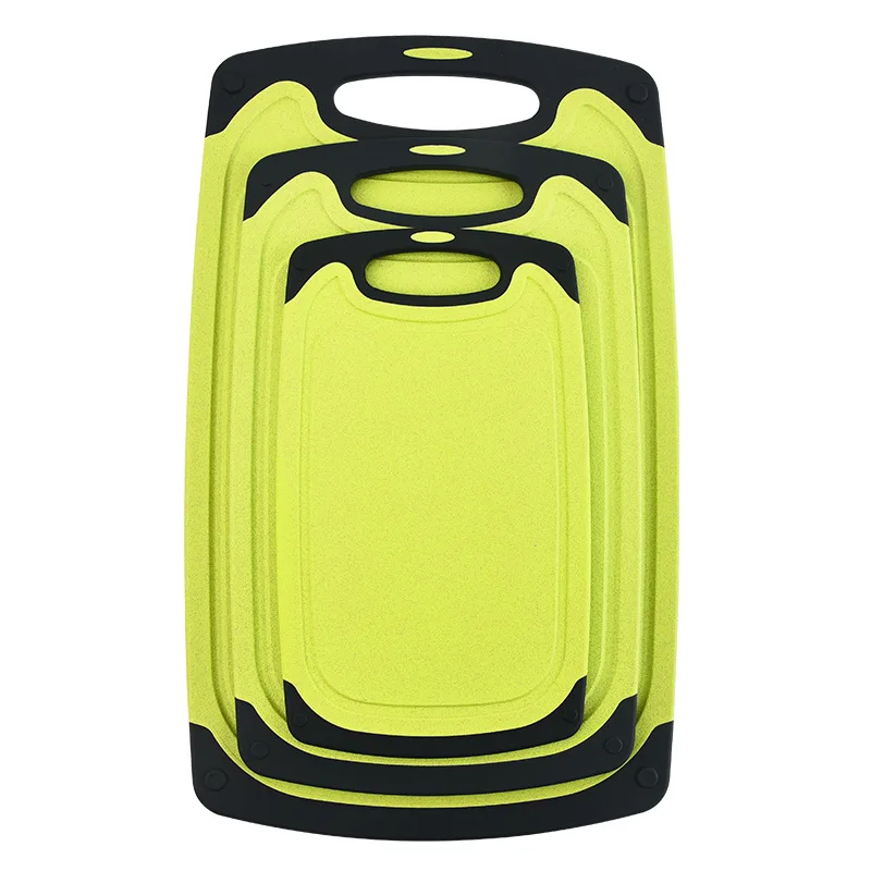 3 Pack Plastic Cutting Board BPA Free Professional Household Cheese Kitchen Bamboo Plastic Fiber chopping Cutting Board 2021