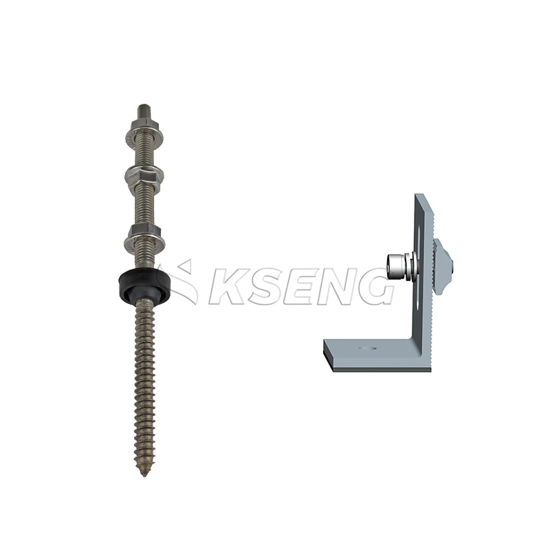 Aluminum SUS304 Dowel Screw Hanger Bolt M8 CE Certified Solar Panel Mounting System Fastener