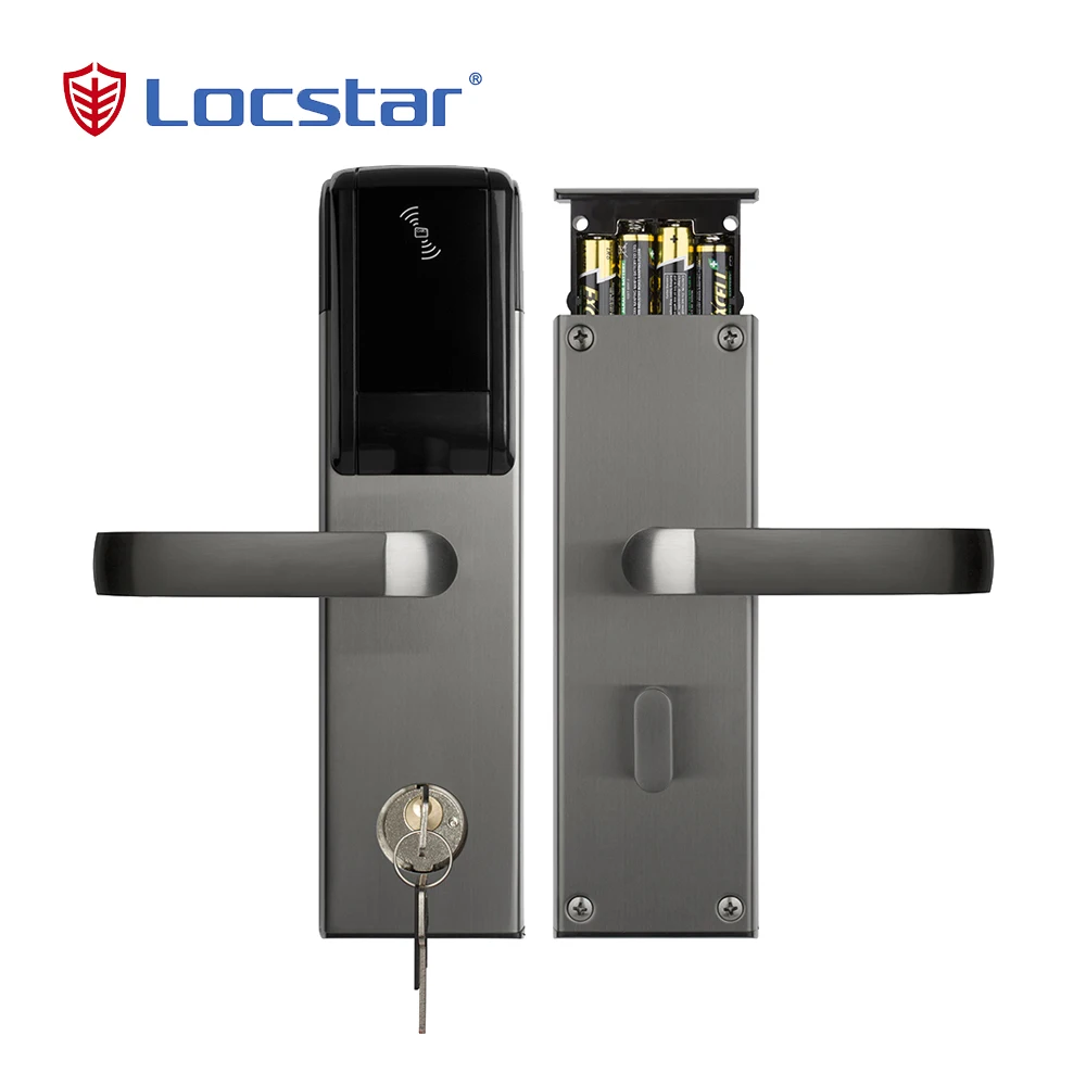 Locstar Hot Lock Aluminium Doors Card Key Reader  Electronic Door Handle Magnetic Bolt Sliding Doors Locks