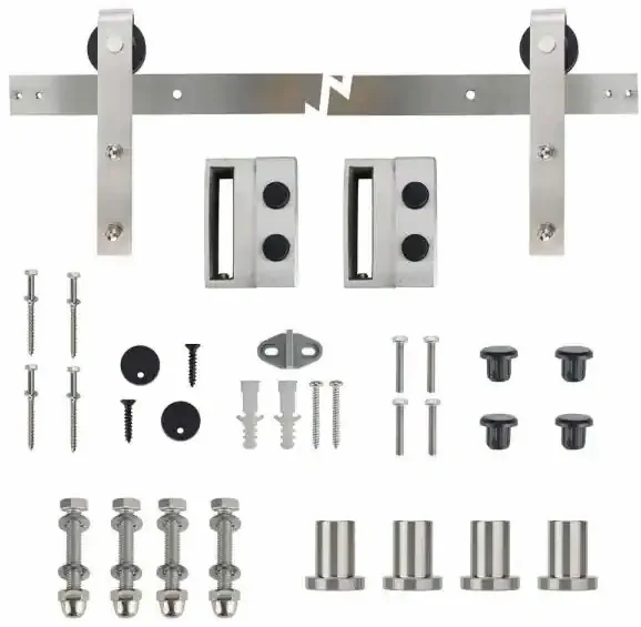 Hoone Modern Wood Door Sliding Kitchen Long Barn Door Handle Black Sliding Wood Barn Door System