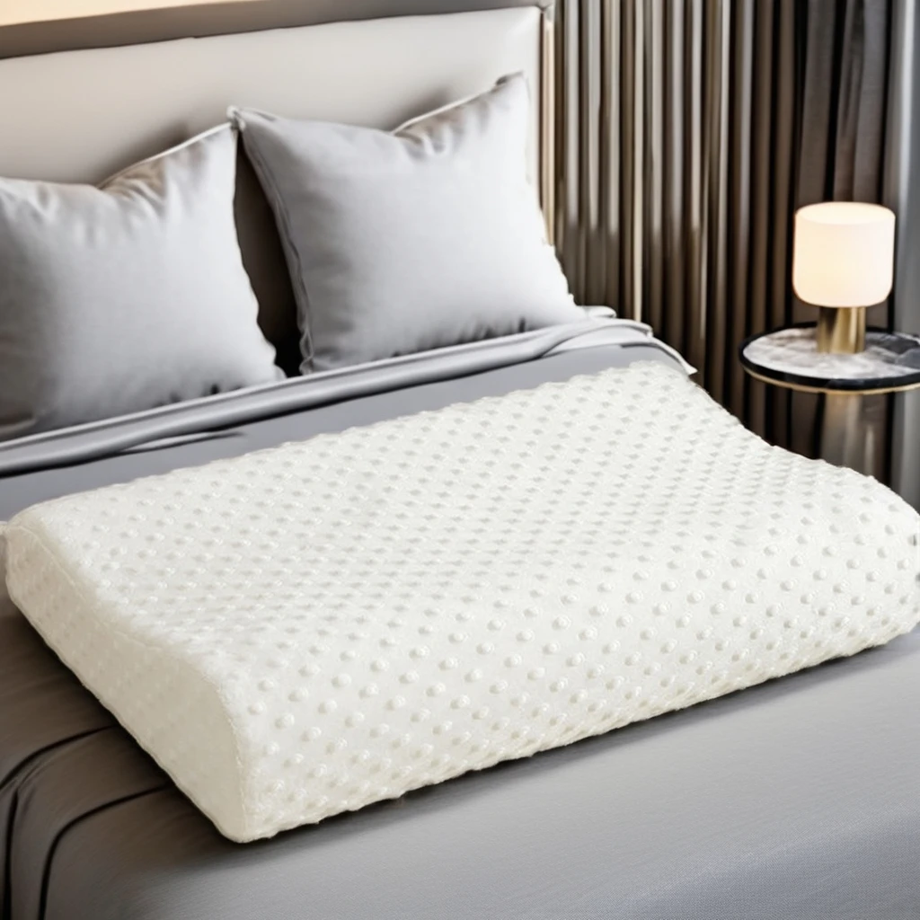 Custom Zero Pressure Ergonomic Neck Support Memory Foam Pillow Small Size Fabric Orthopedic Cervical Pillow Sleep Geometric
