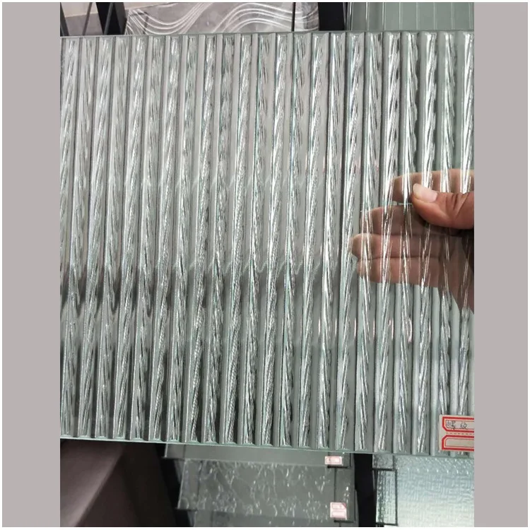 Shandong Glass Factory Offer 4mm-12mm Clear Transparent Moru Patterned Fluted Figured Ribbed Glass For Top Table Window Bar Door