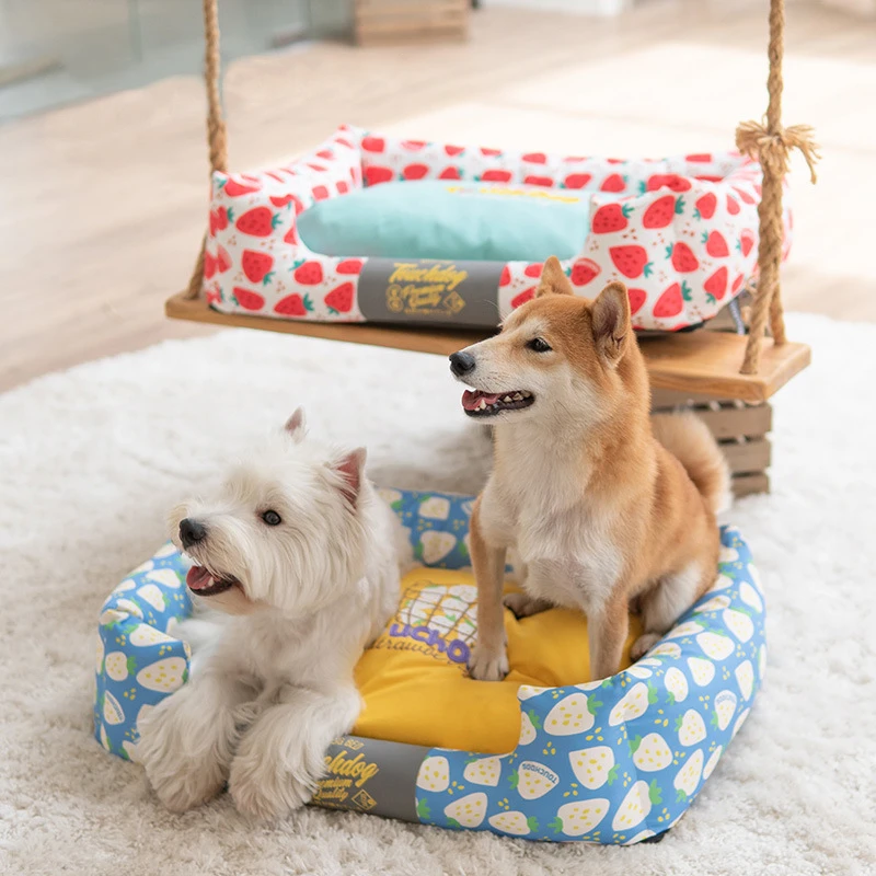 2021 Hot Sale Colorful Print Pet Cat Dog Bed Mats Washable Warm Kennels Cat Doghouse