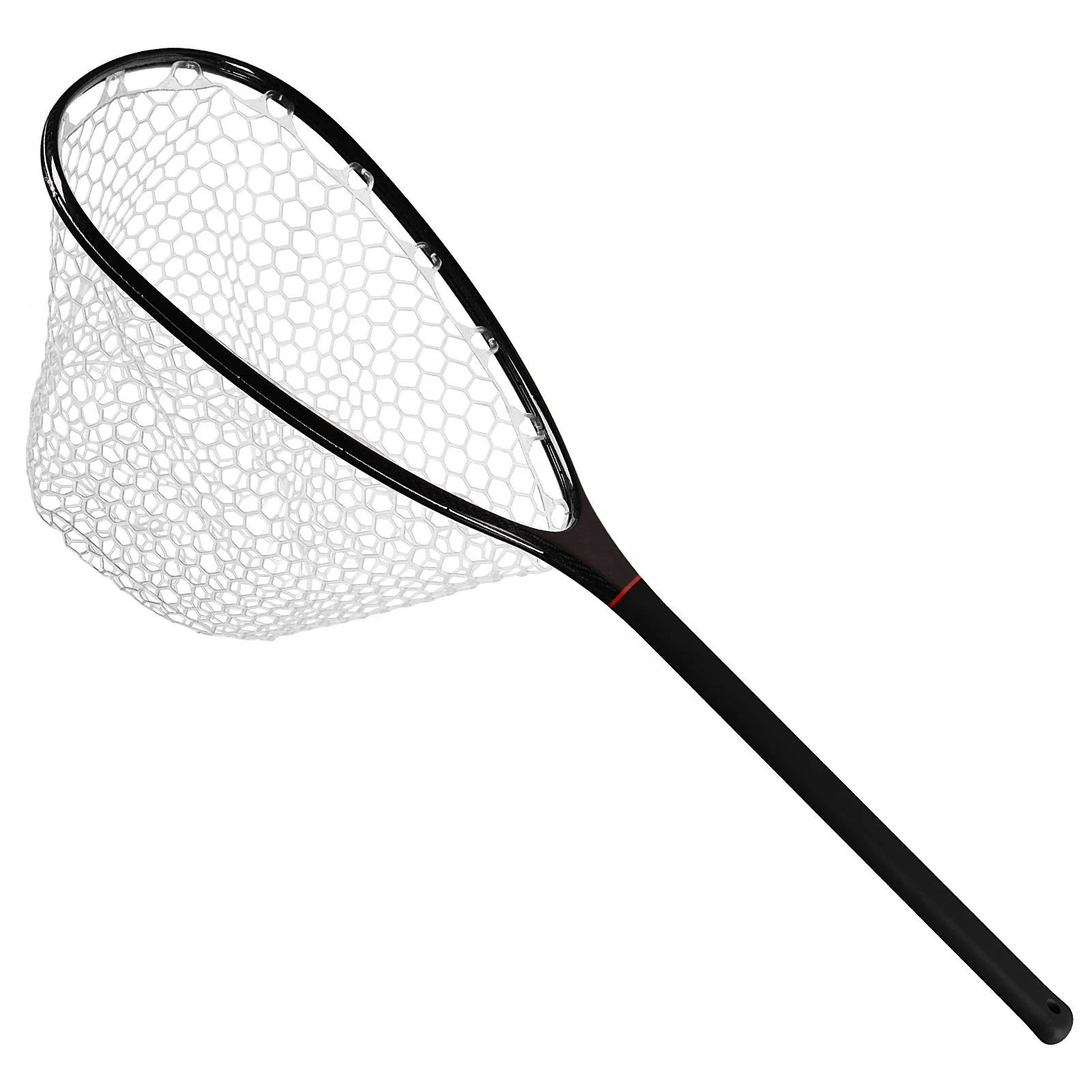 Fly Fishing Landing Net Soft Rubber Mesh Trout Net Catch Carbon Fiber Net Lengthen (Round Head)