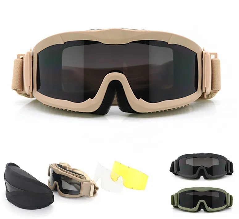 Tactical eyewear Anti-Fog Interchangeable Lens Tactical Glasses Outdoor Sport Glasses Shooting Tactical Goggles