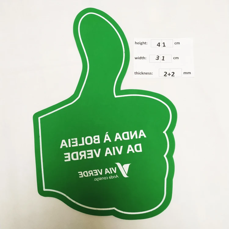
Customized party supplies sports fans eva foam hand cheering mitt custom logo print big cheering foam thumb finger hand 