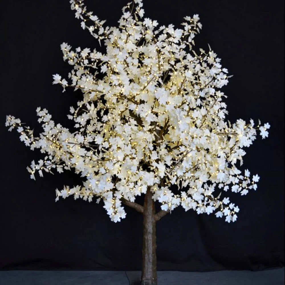 Outdoor white maple LED Christmas tree