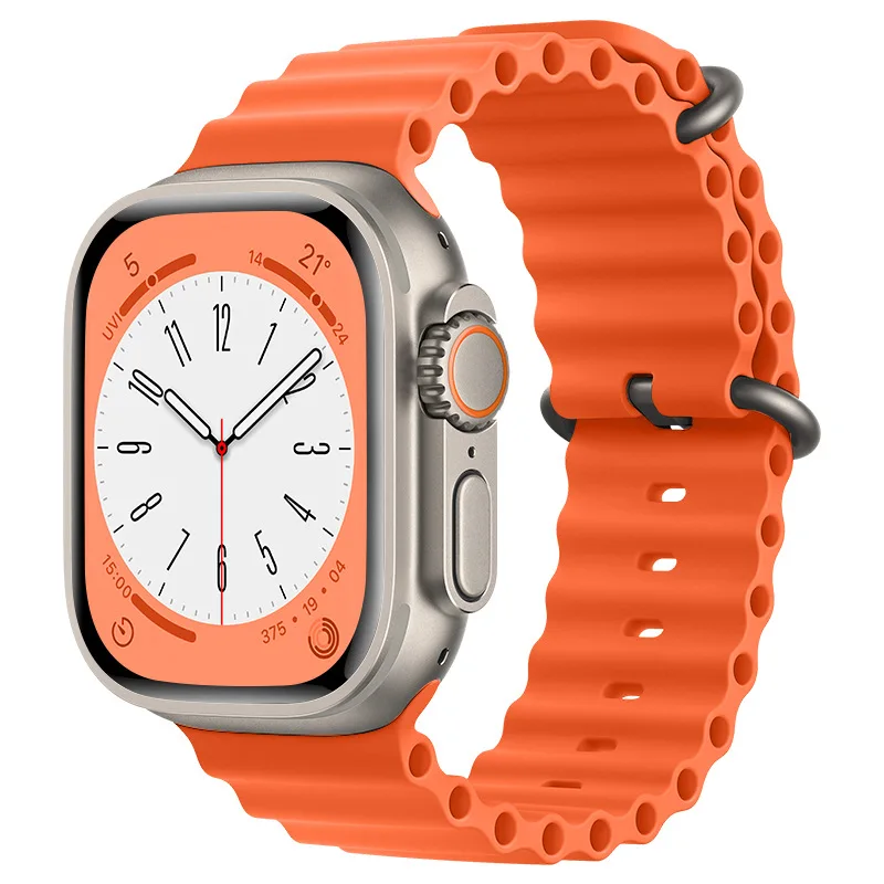 Ремешок силиконовый для Apple Watch series 8 7 6 se Ultra 49 мм 45 44 42 41