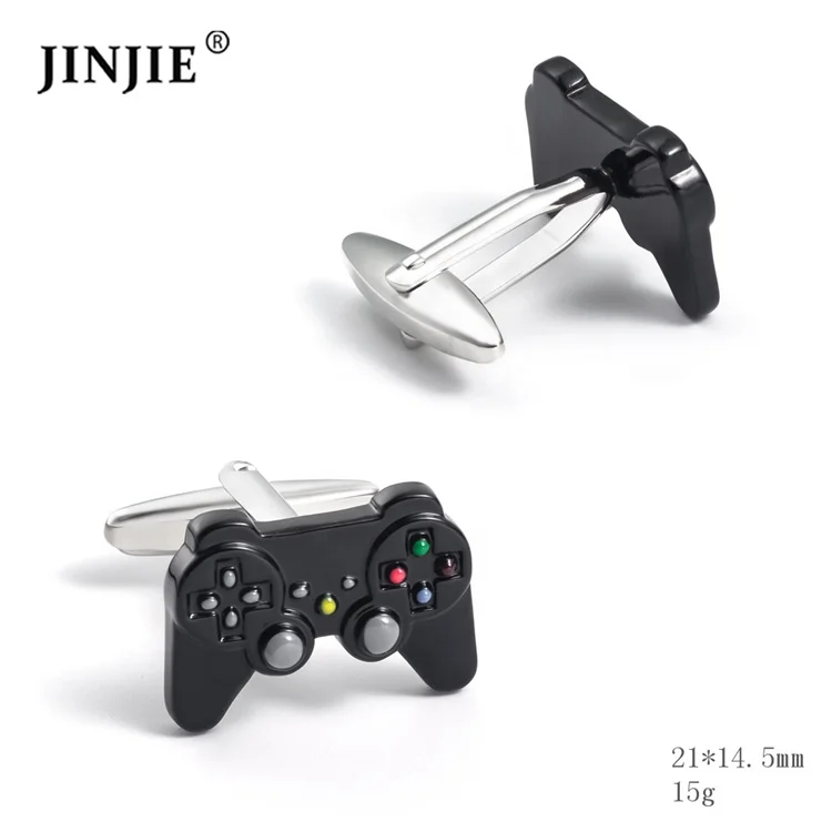 Funny design copper game cuff links black gamepad gift men cufflinks
