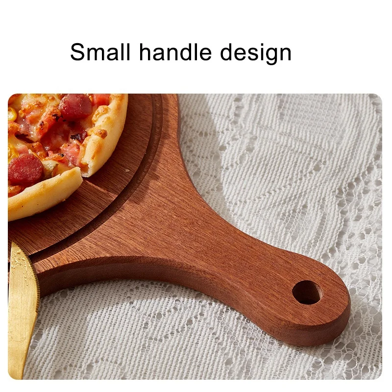 Solid wooden serving trays with handle custom western restaurant rectangular steak wooden plates