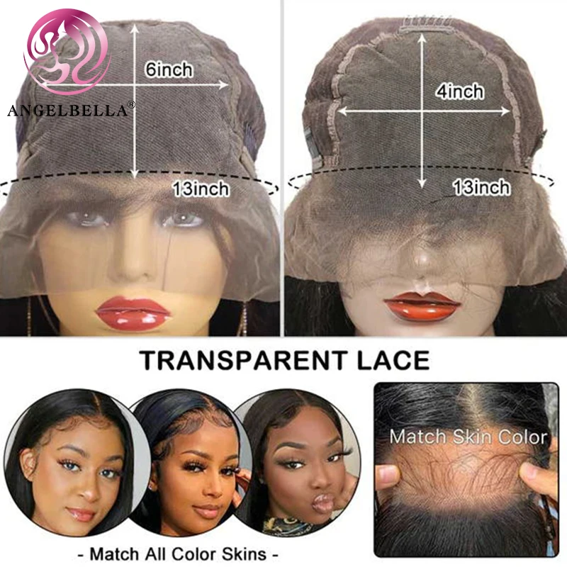 AngelBella 13x4 13x6 Hd Human Hair Lace Front Wig Glueless Full Hd Lace Wigs Raw Vietnamese Hair Lace Frontal Wigs