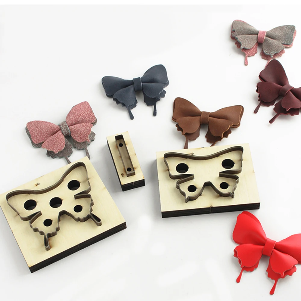 Leather Craft Tools Die Cutter Kit Swallowtail Butterfly Bows Pattern Template mold Japan Steel Blade for Leather Cutting