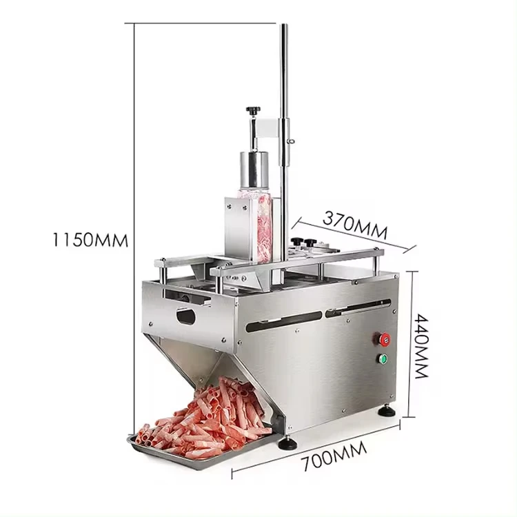 Double tube automatic slicer Commercial Fatty Beef Slices Mutton Stainless Steel Frozen Meat Slicer