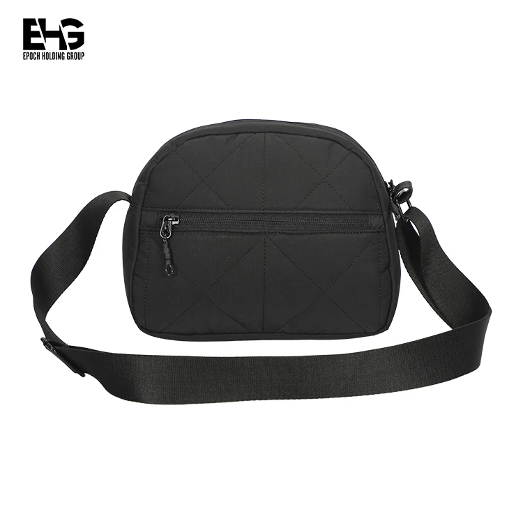Black Quilted Ladies Bag Puffer Women Sling Bags small crossbody messenger purses and bags