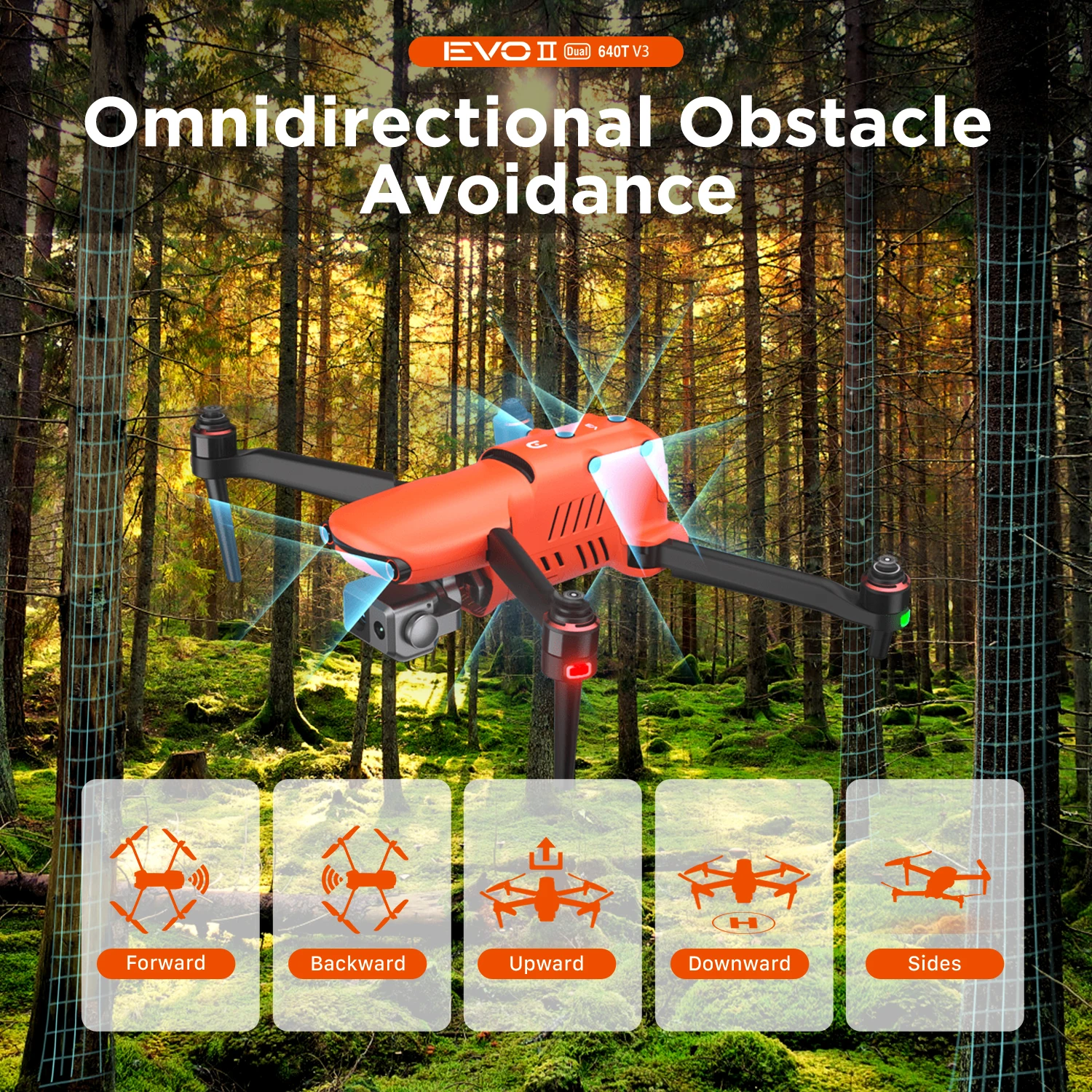 Autel Robotics EVO 2 II Dual 640T V3 Quadcopter 10KM Long Range Control Distance Surveillance UAV Dron Thermal 4K Camera Drone