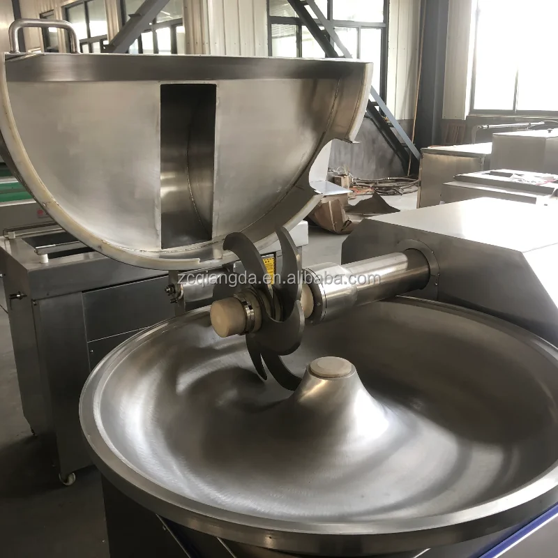 Qiangda Customized Dried Pepper Grinding Production Meat Bowl Cutter Mixer Chopper Machine