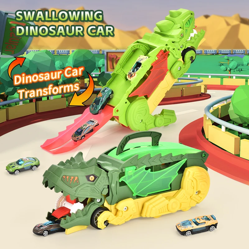 inertial Dinosaur toy Press car Educational Cartoon animal Diy Slide Wheels Disassembly Car Toy For Kids inertial toy car