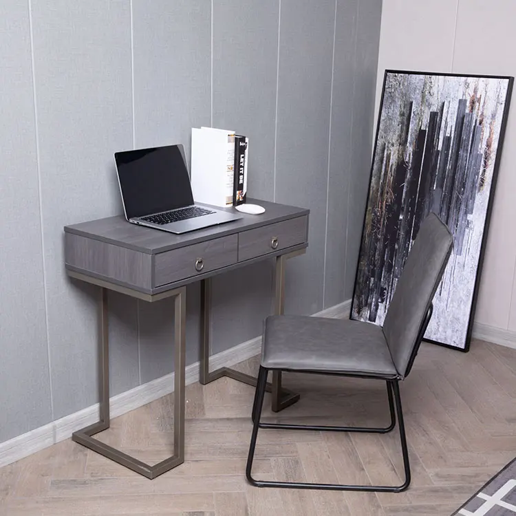 Hot sale metal wooden dressing table 2 drawer bedroom Industrial style desk