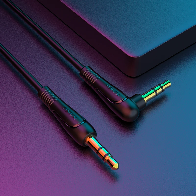 KAKUSIGA Factory Price TPE High elasticity  1Meters 2 Meters AUX audio  Cable BLACK WHITE 3.5 mm Audio Extension Cable