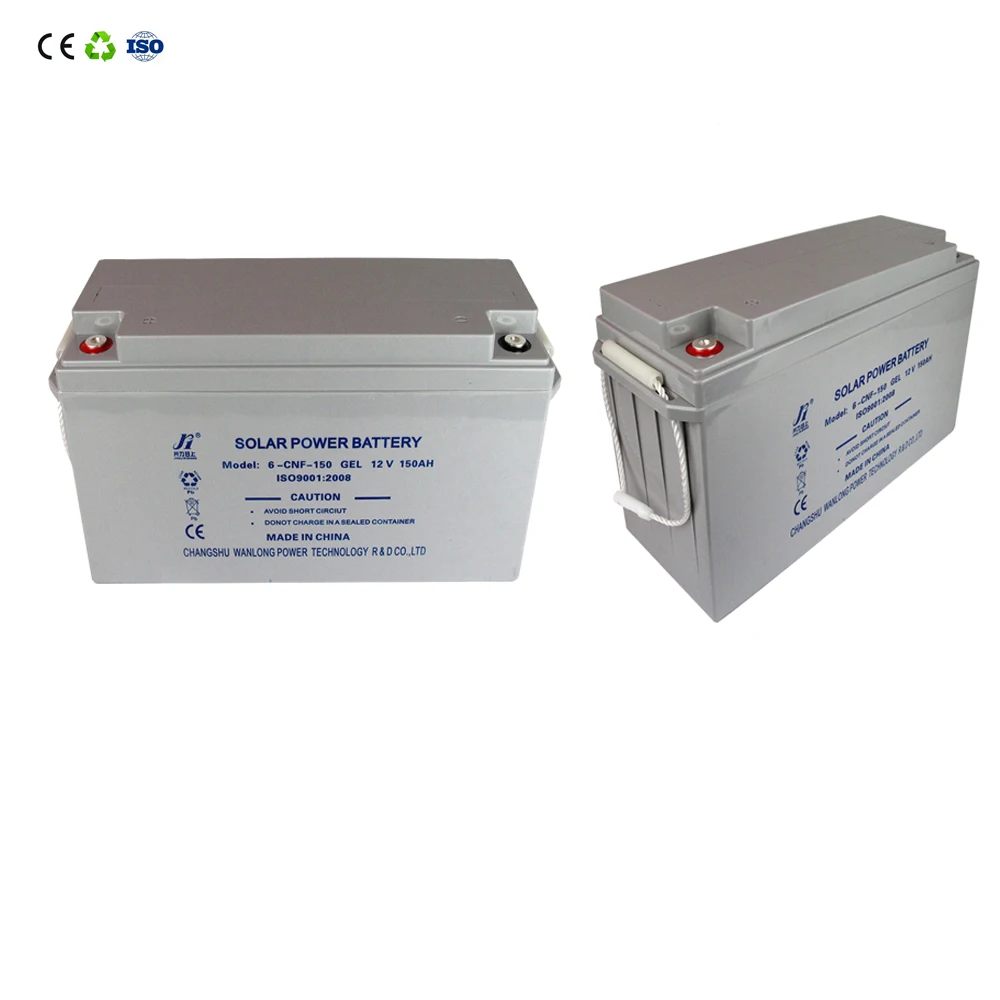 Wanlong Power AGM type 12 volt 150ah deep cycle free maintenance solar storage sealed lead acid gel battery