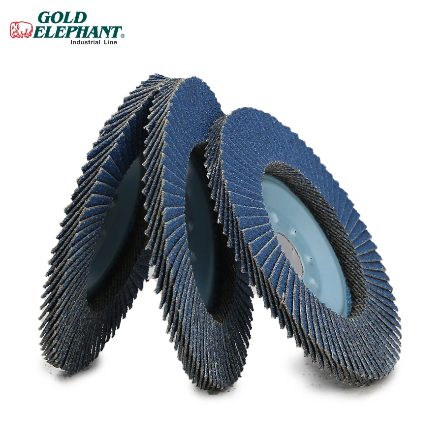    Gold Elephant buffing flap wheel 4 inch 100mm flap disco for  metal and stainless steel 