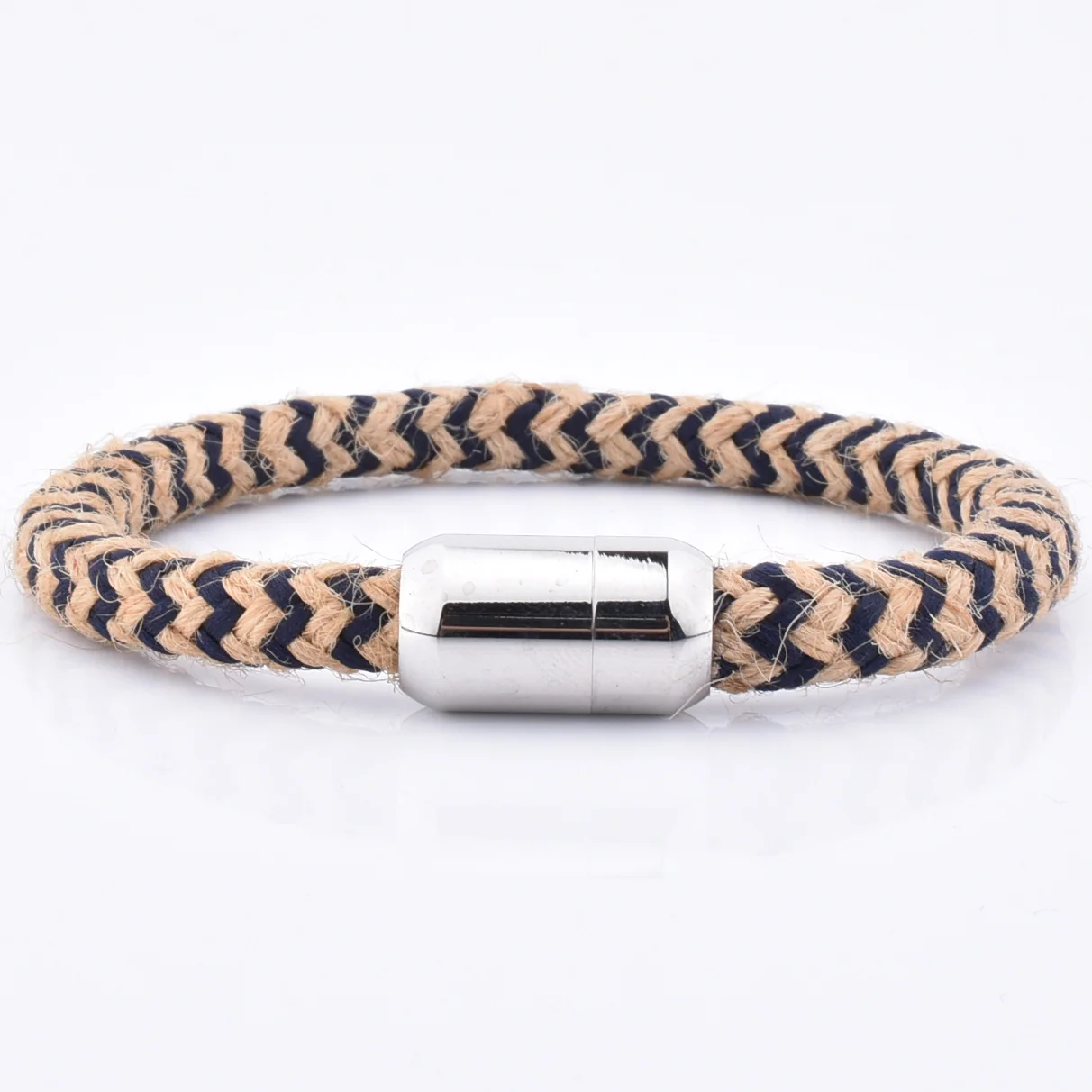 OEM fashion jewelry bracelet factory direct cheap price double layer rope bracelet with stainless steel shackle