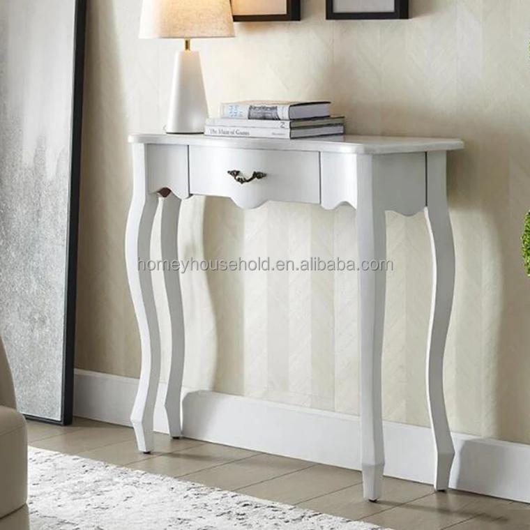 Vintage Drawer Sideboard Table White Hallway Wall Console Tables Shabby Chic