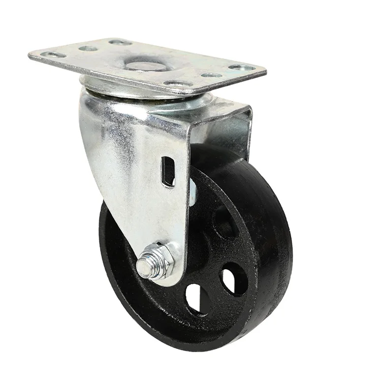 3/4/5 inch medium light duty cast iron black swivel caster vintage