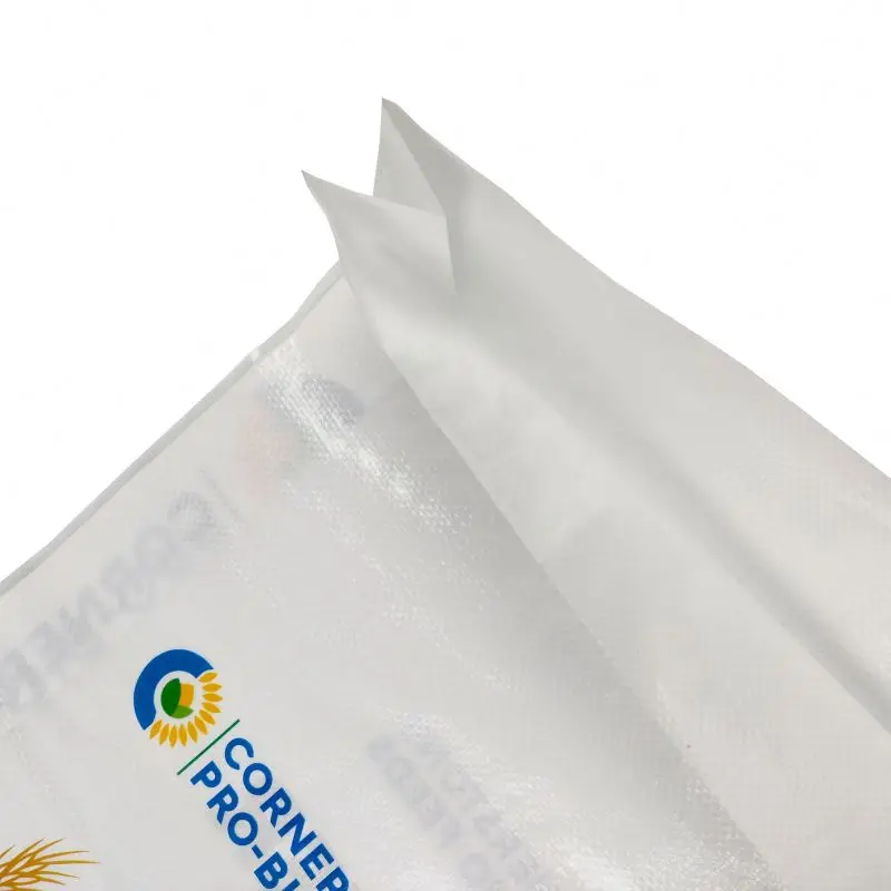 Hot sales glossy bopp laminated white pp polypropylene chicken poultry feed bag 50kg animal feed packaging