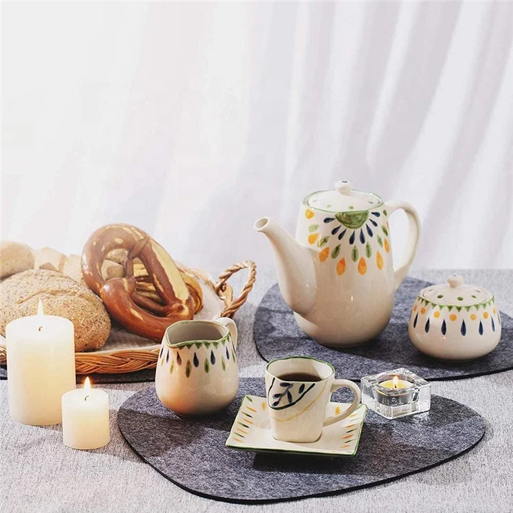 Felt Place Mat Set Non-Slip Heat Resistant Washable Place Mats