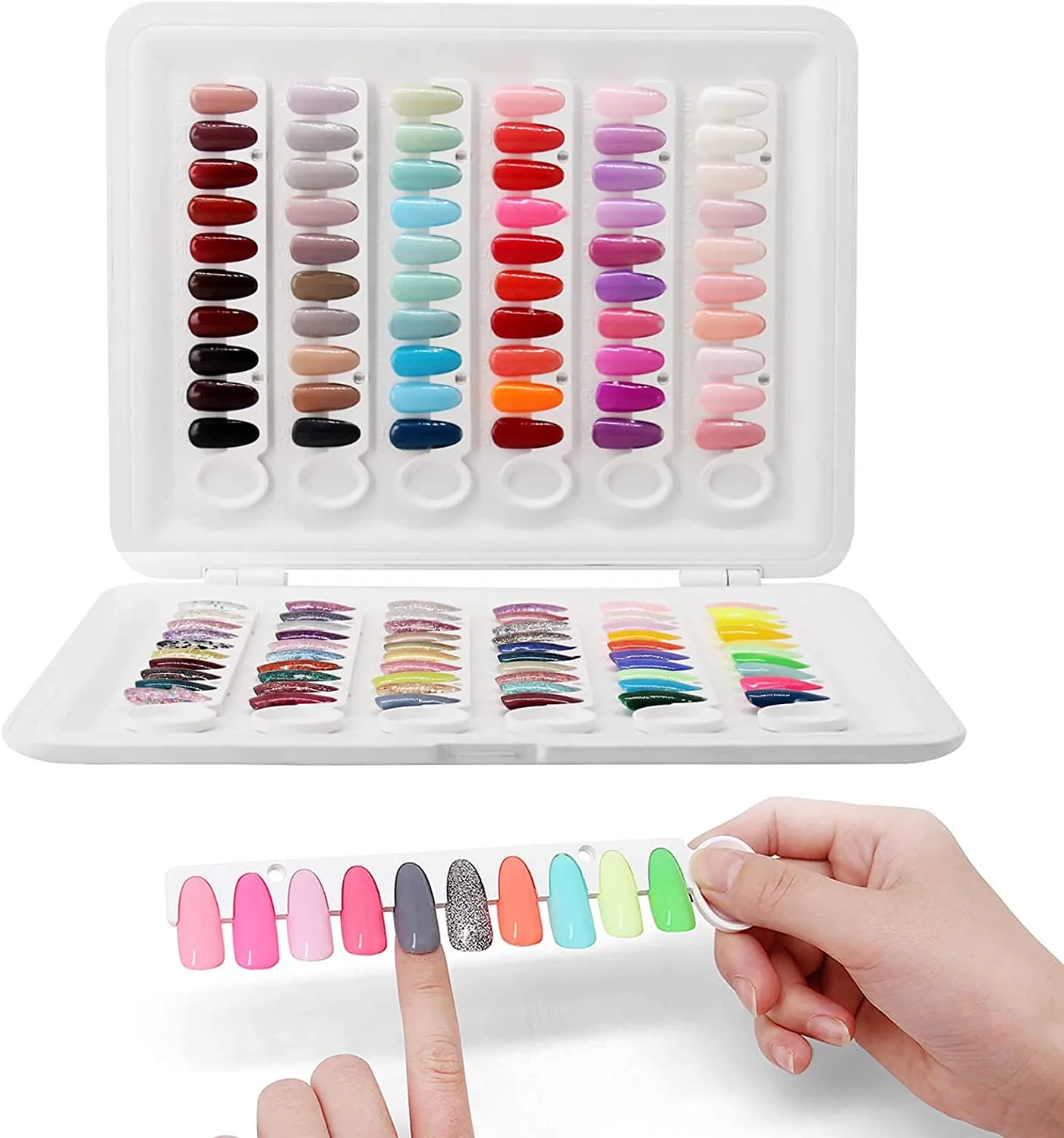 Альбом для дизайна ногтей swatch 120 цветов альбом гель-лака образец книга накладные ногти демонстрация на полке Таблица
