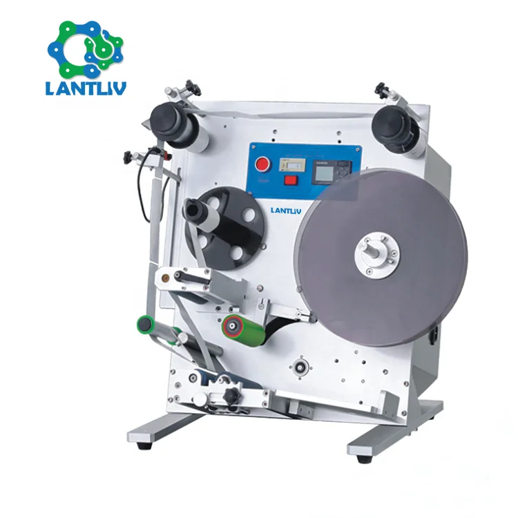 SL-130 Round Bottle Label Applicator Machine Self Adhesive Semi Automatic Labeling Machine For Bottle Front And Back Labeling