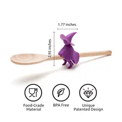 Spill-proof raising spoon holder creative kitchen utensils silicone tools little trapeze wizard modeling pot cover