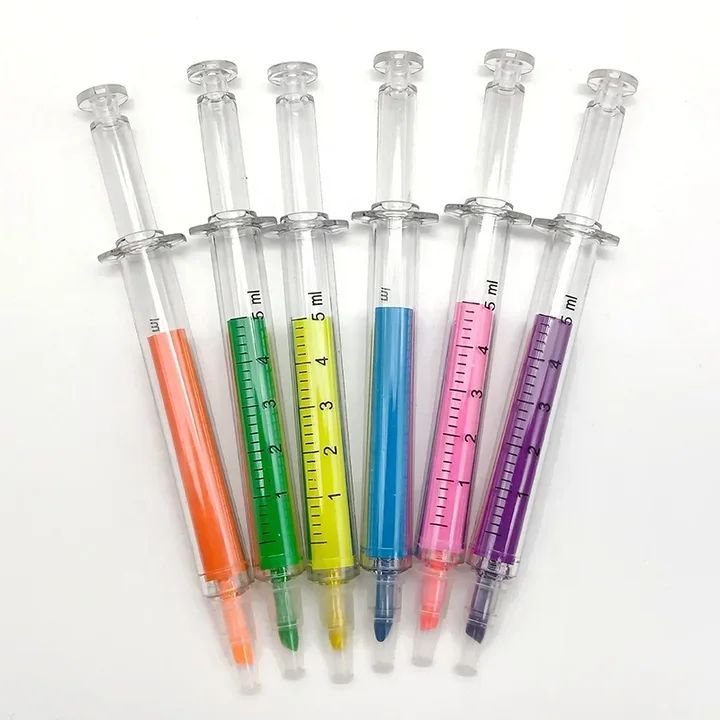 wholesale custom Office & School Markers new style doctor medical promotional gift injection syringe highlighter