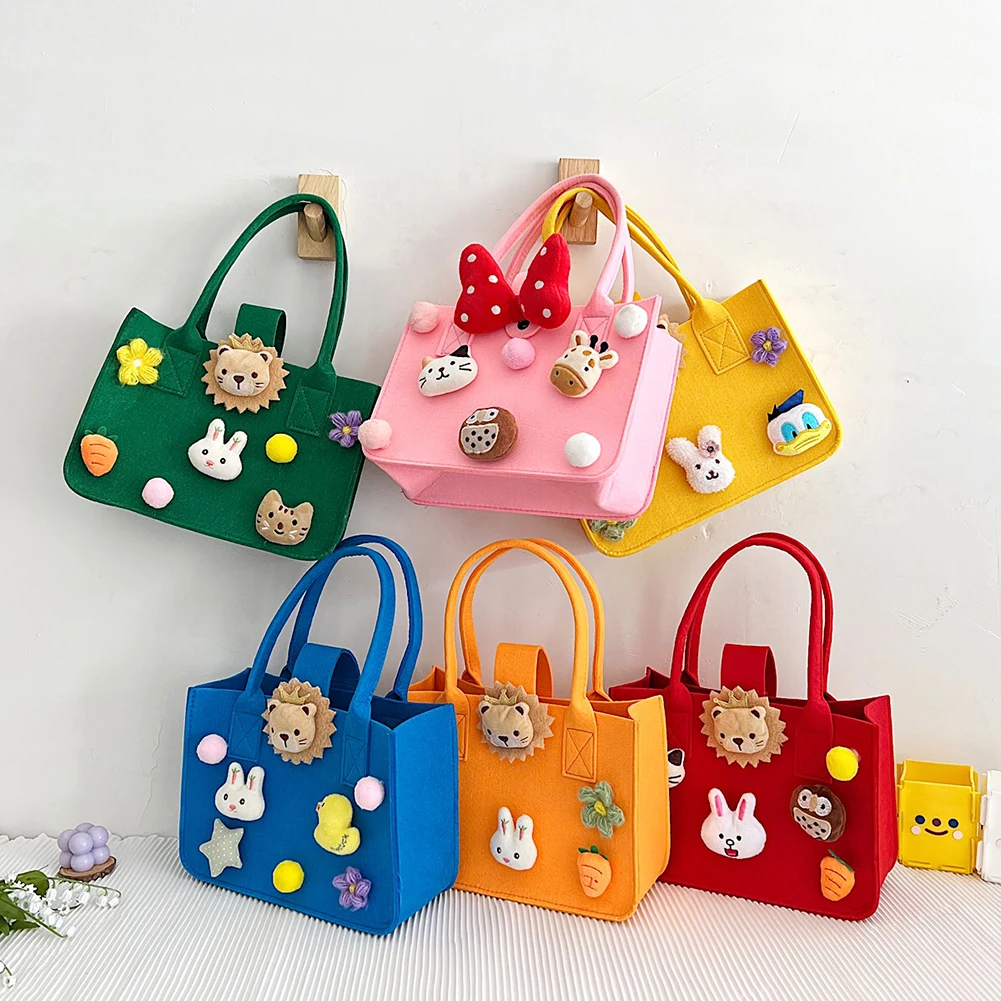 Children Doll Felt Sculpture Female Handbags Cartoon Party Gift bags Gift Bag Birthday Luxury Children Tote Shopping Bags