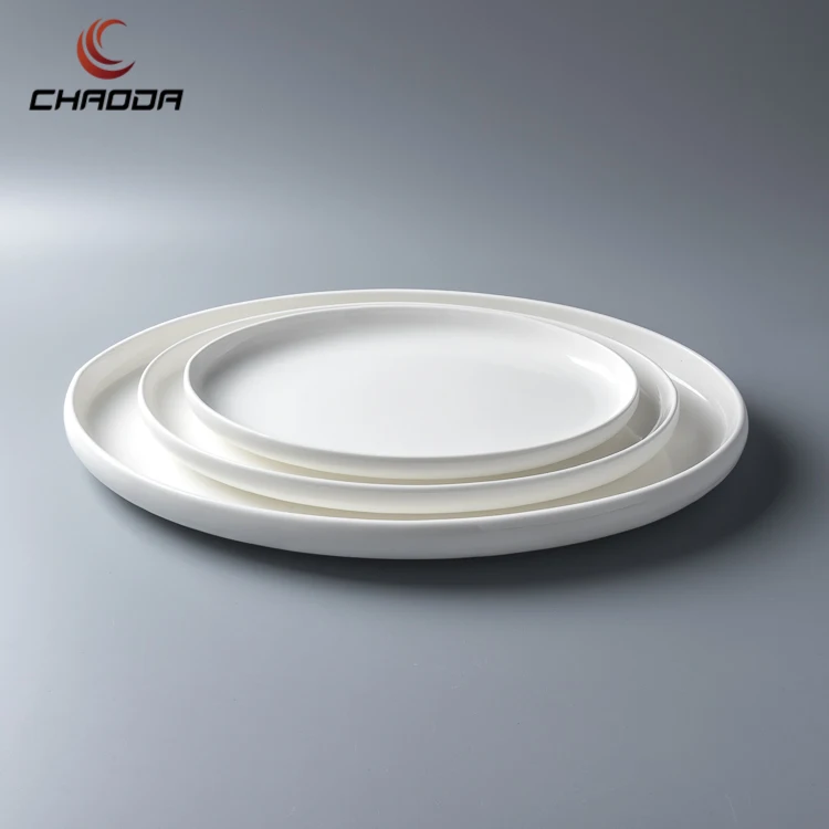 12.5-18.5 inch Pure White Ceramic Plate for tableware and wedding banquet