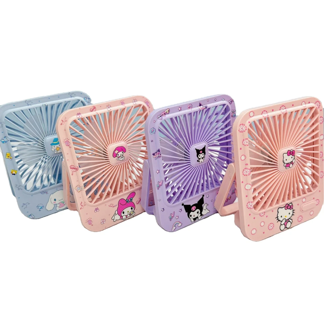 SanrioSeries Small Fan Desktop Foldable Portable Home Office Student Kids Electric Fan USB Rechargeable Mini Fan With Wholesale