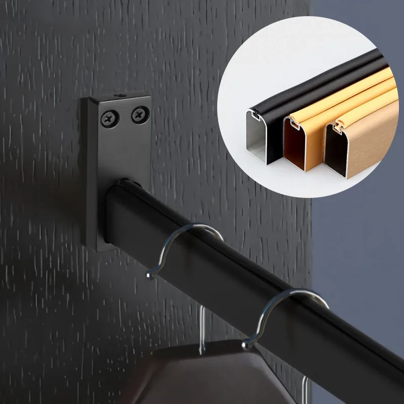 Hanging Wardrobe Clothes Rail Aluminum Wardrobe Tube Rod Hardware Furniture Accessories